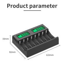 3X Batteriladdare LCD-Skärm Intelligent 8-Slots Laddare För AA/AAA NiCd NiMh Uppladdningsbara Batterier AA AAA Laddare