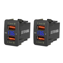 2X 36W Fast Car Charger QC3.0 Dual USB Fast Charger with Voltage Waterproof Mobile Phone Charger for
