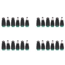 24 Pcs 5.5X2.1mm Femelle + Male CCTV Puissance Adaptateur Connecteur Piece de Reparation