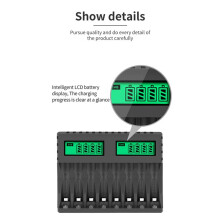 3X Battery Charger LCD Display Intelligent 8-Slot Chargers for AA/AAA NiCd Rechargeable Batteries AA AAA Charger