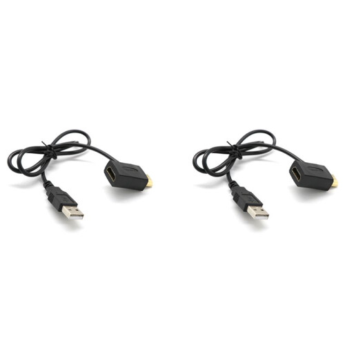 2X  Macho A Hembra Conector + Cable Cargador USB 2.0 Extensor Adaptador Divisor