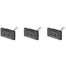 3X Véhicule DC5V/3.1A Double USB Chargeur Prise Accessoires de Modification pour Voiture Camping Bateau Camping-Car Caravane