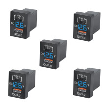 5X Charger QC3.0 USB Car Charger Socket PD Type-C Charger with LED Digital Voltmeter for New Quick Charge