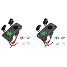 2X QC 3.0 Dual USB Car Charger C-Igarette Lighter Socket 12V Fast Charger with Contact for Boat Motorcycle Truck