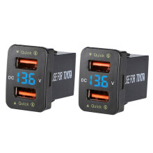 2X 36W Schnell Ladegerät QC3.0 Dual USB Schnell Ladegerät mit Blau Voltage Wasserdichtes Handy Ladegerät für
