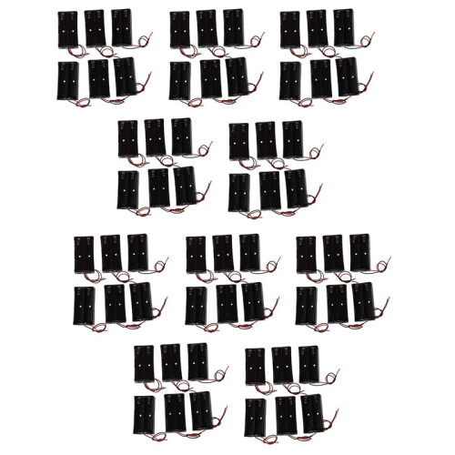 60 Pcs Black Plastic 2 X3.7V 18650 Type Battery Holder Box Case