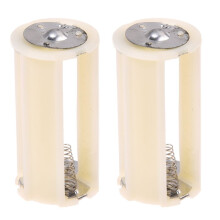 2X Blanc Casse Cylindre Batterie Adaptateur Support pour 3X1.5V AA Batteries