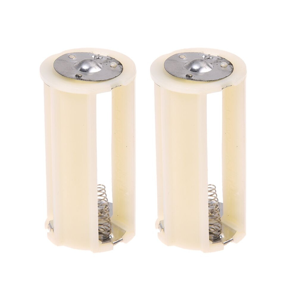 2X Cylinder Battery Holder Adapter For 3X1.5v Aa Batteries White 6032248801372