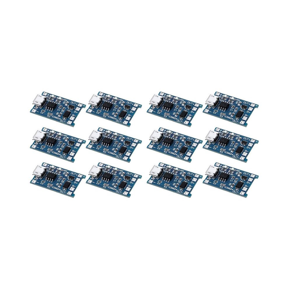 12Pcs For Tp4056 Charging Module With Battery Protection 18650 Bms 5V Micro-Usb 1A Charge Board For 18650 6031024831640
