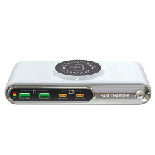 72W Intelligent 4-Poorts USB PD 45W QC3.0 Snellader Magnetisch Draadloos Oplaadstation voor Laptop, Telefoon, Pad, EU-Stekker