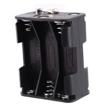 4X Muelle de Carga de Doble Lado 6 x 1.5 V AA Sostenedor Caja Soporte de Bateria Negro