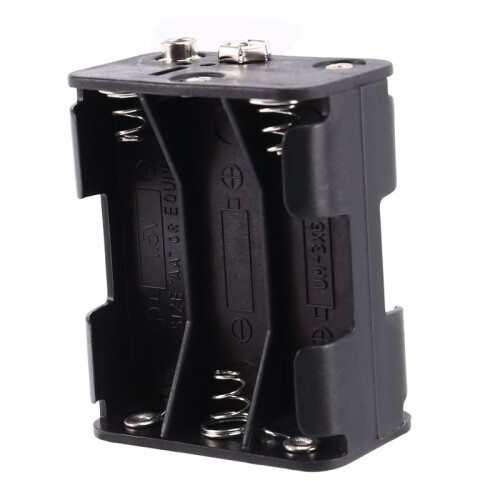 4X Double Side Spring 6 x 1.5 V AA Battery Holder Case Box Black