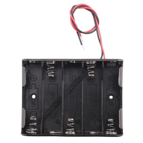 3Pcs 5 x 1.5V AA Battery Slot Holder Case Box Wire Black 2