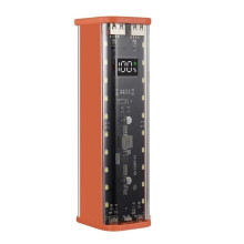 DIY-Stromquellenbox 18650 Batteriehalter 8 Steckplätze, mit Hocheffizientem Lade-Digitalanzeigebildschirm Orange