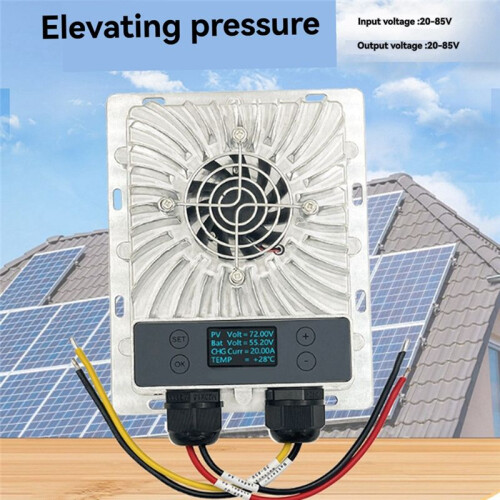 MPPT Solar Controller with LCD Display 20-85V Voltage Adjustable Efficient Photovoltaic Step-Down Module 1