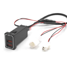 QC3.0 Car USB Port Fast Charger for Camry Land 200 RAV4 Adapter LED Voltmeter Ice