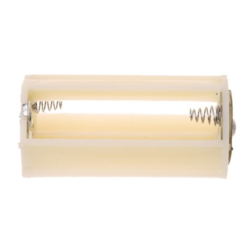 2X White Cylinder Battery Holder Adapter for 3X1.5V AA Batteries 2