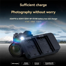 NP-FZ100 Dual Slot Type-C Input Port  Portable Camera Battery Charger for  A7M4 A9M2 ILCE-9