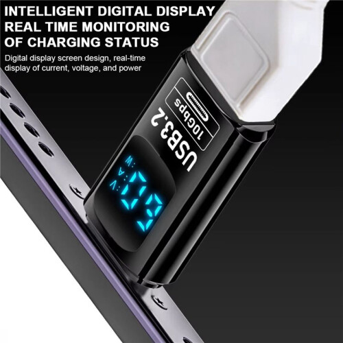 1PCS Digital LED Display USB 3.2 Adapter 10Gbps 36-60W Power Meter Tester  Chip Data Transmission USB C Extension A 2