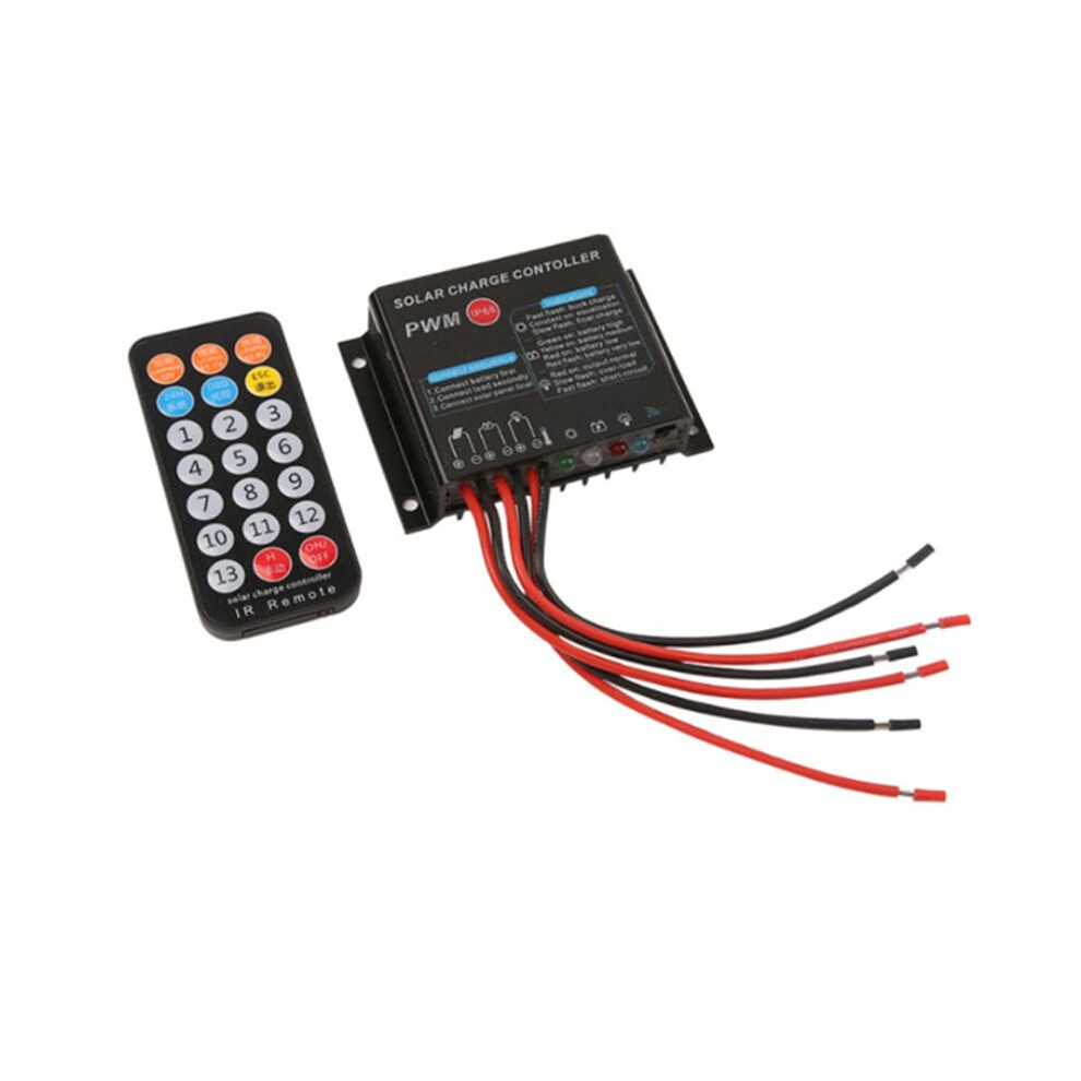 12V 24V 10A Ip68 Waterproof Solar Charge Controller Li-Ion, Lead Acid Battery Regulator With Ir Remote Control 4714239784582
