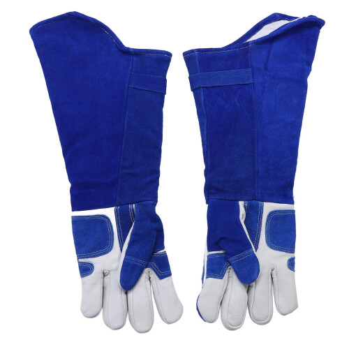 Animal Handling Gloves with Bite Scratch Protection, Long Leather, Extended Forearm Coverage for Pets