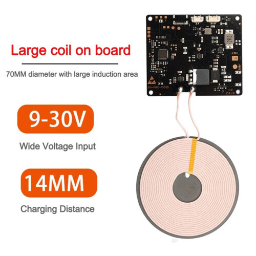 New 24V 14mm Distance Wireless Charger Transmitter Module 15W High Power Mobile Phone Wireless Charging Module 2