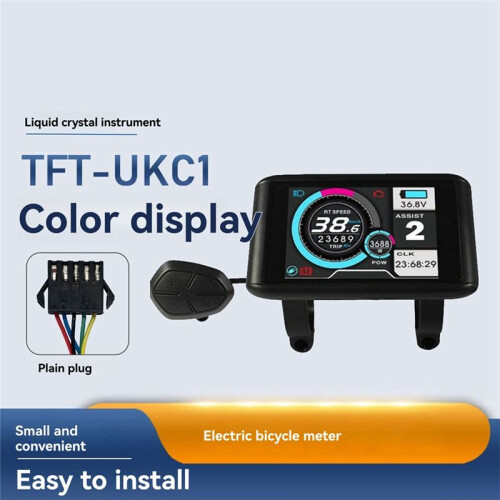 TFT-UKC1 Electric Bike LCD Display Colorful Screen for UART2 Protocol Controller Compatible with 24V-72V Ebike A 1