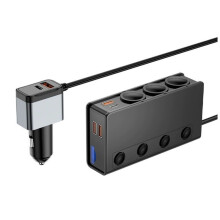 180W Car Charger with One Pull and Three PD+QC3.0 Car Charger 12-24V Multi-Port Car Phone Charger