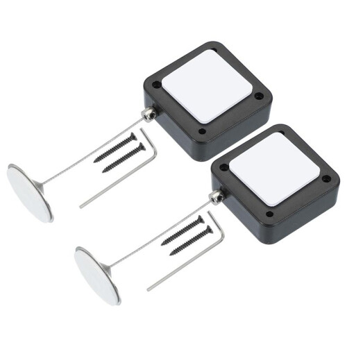5 Ft Retractable Remote Control Tether, 2 Pack Security Cable Lanyard Lock with Double Sided Adhesive & Screw