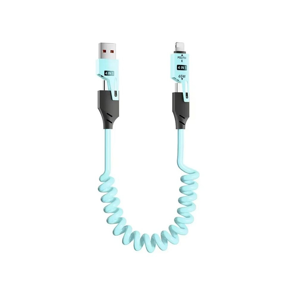 65W Usb 4-In-1 Spring Telescopic Fast Charging 65W Type-C To Type-C Data Cable For 16 15 1.5M,C 6031306998597