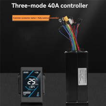 36V 48V 52V 40A Borstlös Controller T5S Meter LCD Display+130X Gasspjällsats för El-Sparkcykel E-Bike Reparationssats
