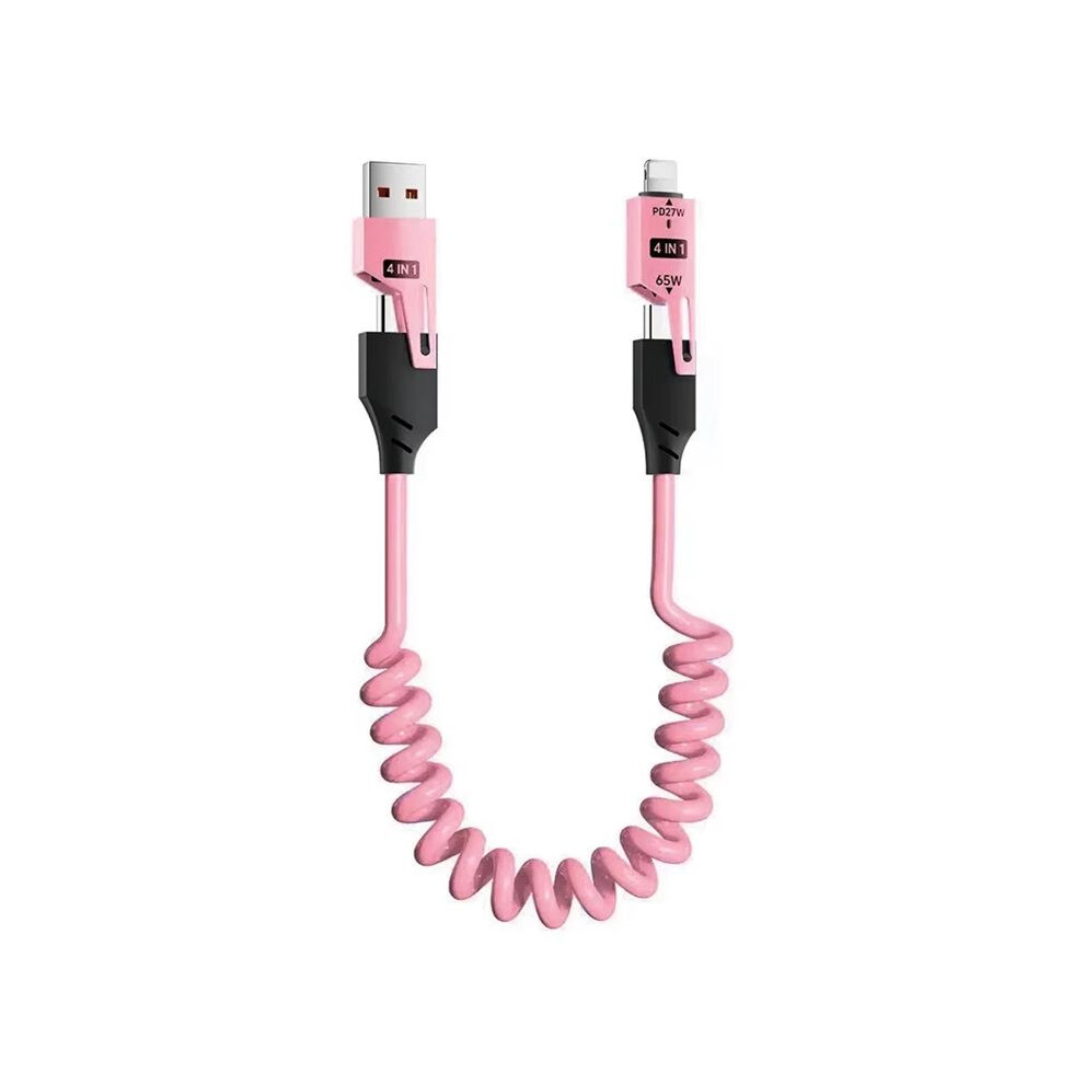 65W Usb 4-In-1 Spring Telescopic Fast Charging 65W Type-C To Type-C Data Cable For 16 15 1.5M,D 4713593841863