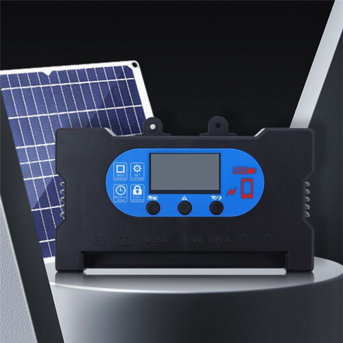 100A Solar Charge Controller PWM Panel Controller Solar Panel Batteriregulator med Dual USB Snabbladdning 1