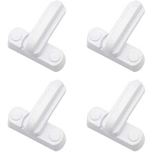 Window Security Lock Set 4pcs White Zinc Alloy Sash Jammers for UPVC Door and Window Safety