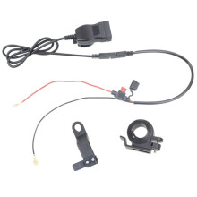 USB-A+Type-C 12V-24V Moto Charger with Voltmeter, Fast Charging for Phones, Tablets and GPS, Handlebar/Mirror Mount