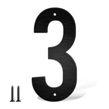 12 Inch Stainless Steel House Numbers, Brushed Black Modern Address Numbers with Screws, Weather Resistant