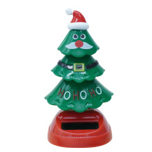 Solar Dancing Christmas Tree for Car Dashboard, Warm Brown Solar Powered Bobblehead Décor