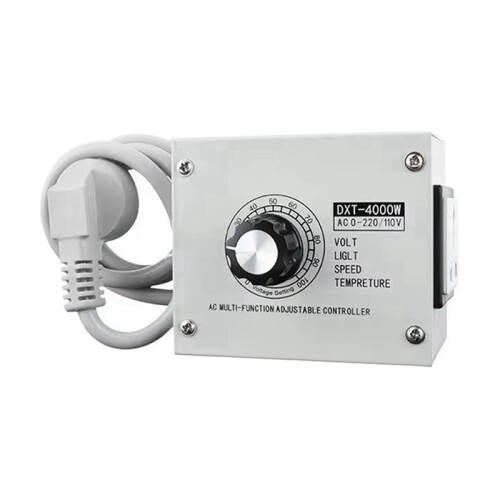 4000W SCR Adjustable Voltage Regulator AC 110V - Dimmer, Speed, Temperature Controller with Metal Casing US Plug