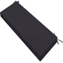 Outdoor Bench Cushion Waterproof Fade Resistant with Adjustable Straps for Patio Garden 31x15in Black
