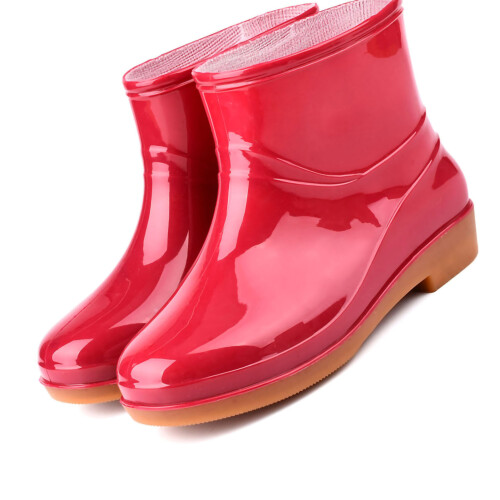 Damen Gummistiefel rot kurz PVC Gr.37