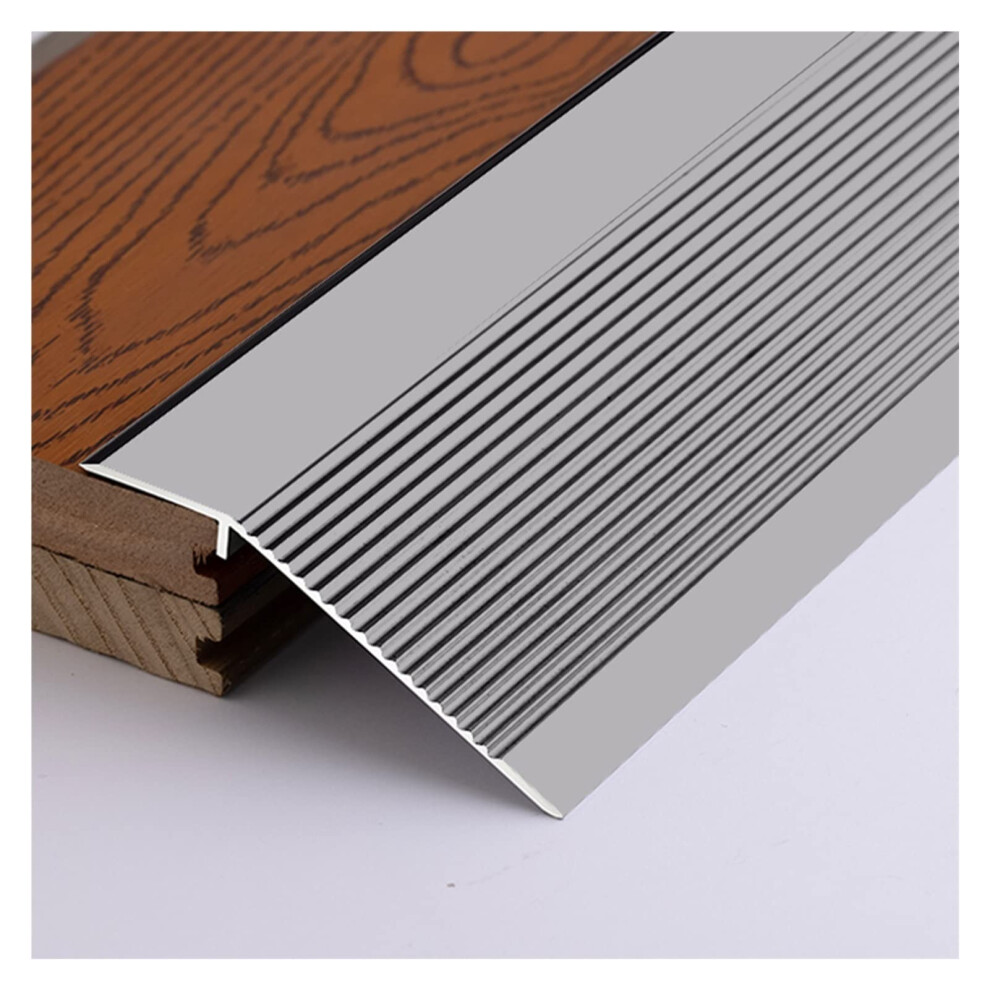 Extra Wide Aluminum Floor Transition Strip With Slipresistant Ramp For Wood, Tile And Carpet 9053599448464