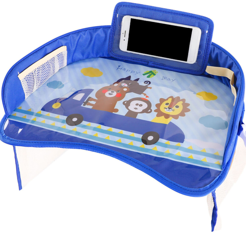 Kids Travel Tray Seat Organizer With Transparent Bag & Side Pocket 8401388202789