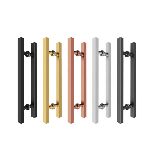Stainless Steel Glass Door Pull Handle Black Titanium 800mm Rust‑Resistant Modern Long Handle Design 2