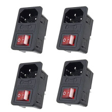 4X Inlet Maennlich Netzanschluss mit Sicherung Schalter 10 A 250 V 3 Pin IEC320 C14