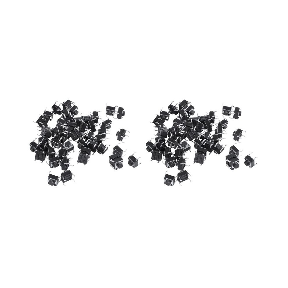 100 Pcs 6X6x5mm 4-Pin Dip Through Hole Momentary Tactile Push Button 6031068233561