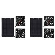 2X Kit Ventola Pannello Solare, Ventilatore Solare 10W 12V Esterno Impermeabile, Ventilatore Portatile Ventilatore di Scarico con Cavo Lungo 2M