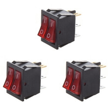 3X Red Light Illuminated 6 Pin Dual SPST /OFF Boat Rocker  AC 15A/250V 20A/125V