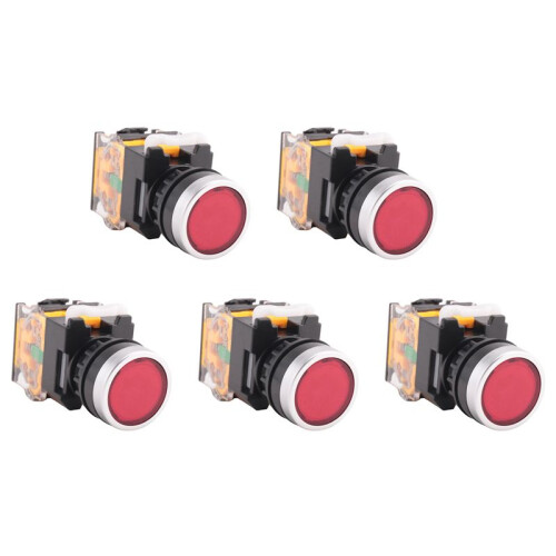 5X LA38-11/203 Push Button Momentary Heavy Duty Power Press  Red