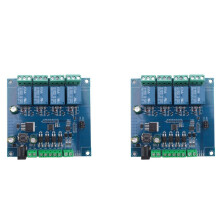 2X Modulo di Relè Modbus Rtu 4 Canali Ingresso 485 Ttl Uart Comunicazione Modulo di Relè 7-24V 4 Canali