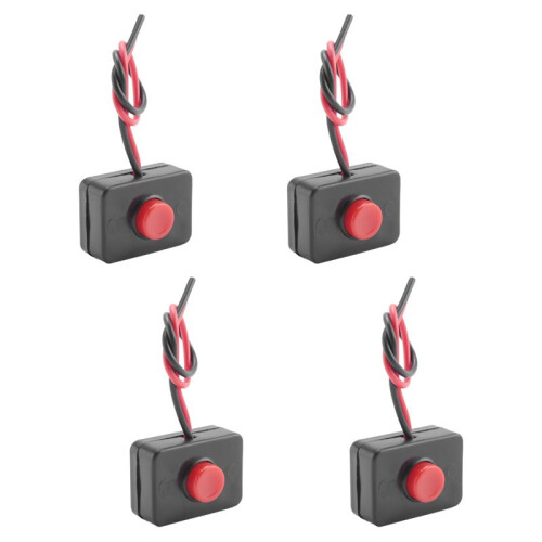 4X  12V2A Adhesive Base Push Button Momentarily Action Wired  for Automobiles